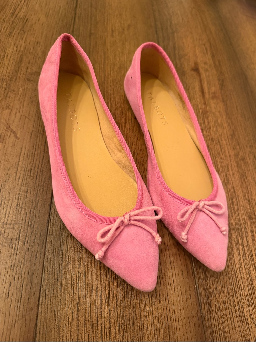 Talbots Pink Suede Pointed-Toe Ballet Flats Women’s Size 5 1/2 M
